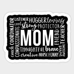 Mom word cloud mom letters design gift Sticker